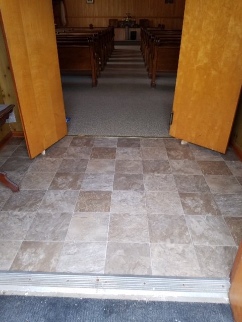 tiled stone floor